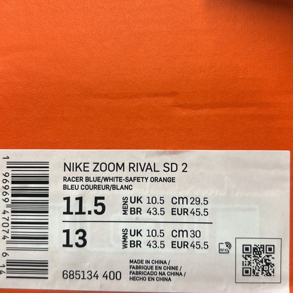 Nike Zoom Rival SD 2 Throwing Track Shoes Rotational Blue Men’s Size 11.5 New - Picture 10 of 10